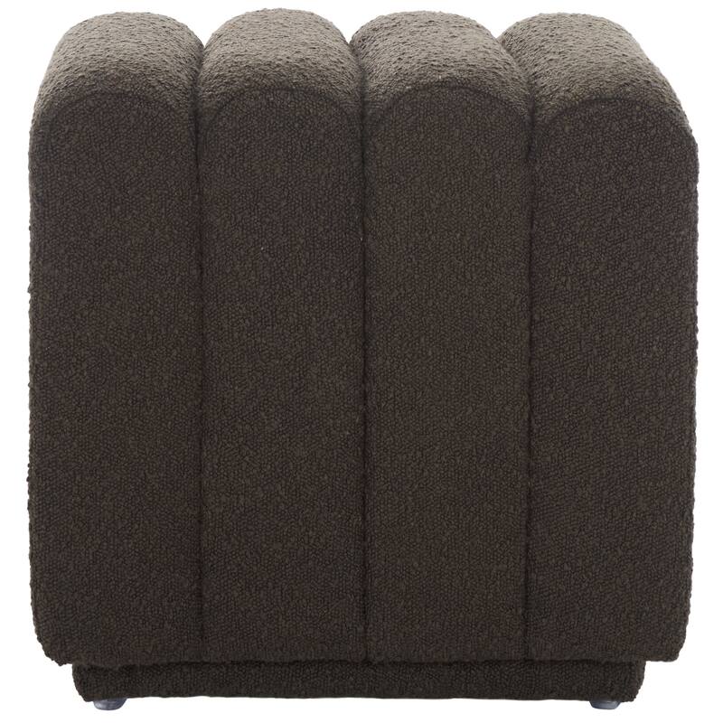 SAFAVIEH Joseph Upholstered Channel Tufted Square Ottoman, Fully Assembled