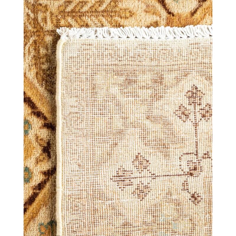 Overton Hand Knotted Wool Vintage Inspired Traditional Ottoman Brown Runner Rug - 3' 1" x 12' 1"