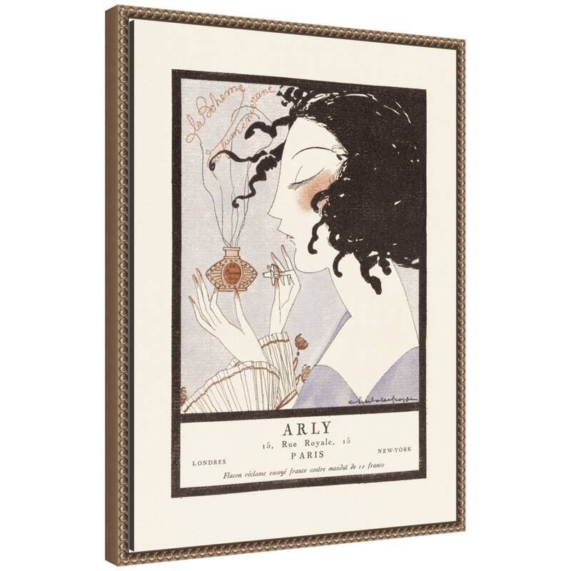 Kate and Laurel Arly 1921 Alexandre Jacovleff by Nostalgia Prints Framed Canvas Wall Art Print - 18x24