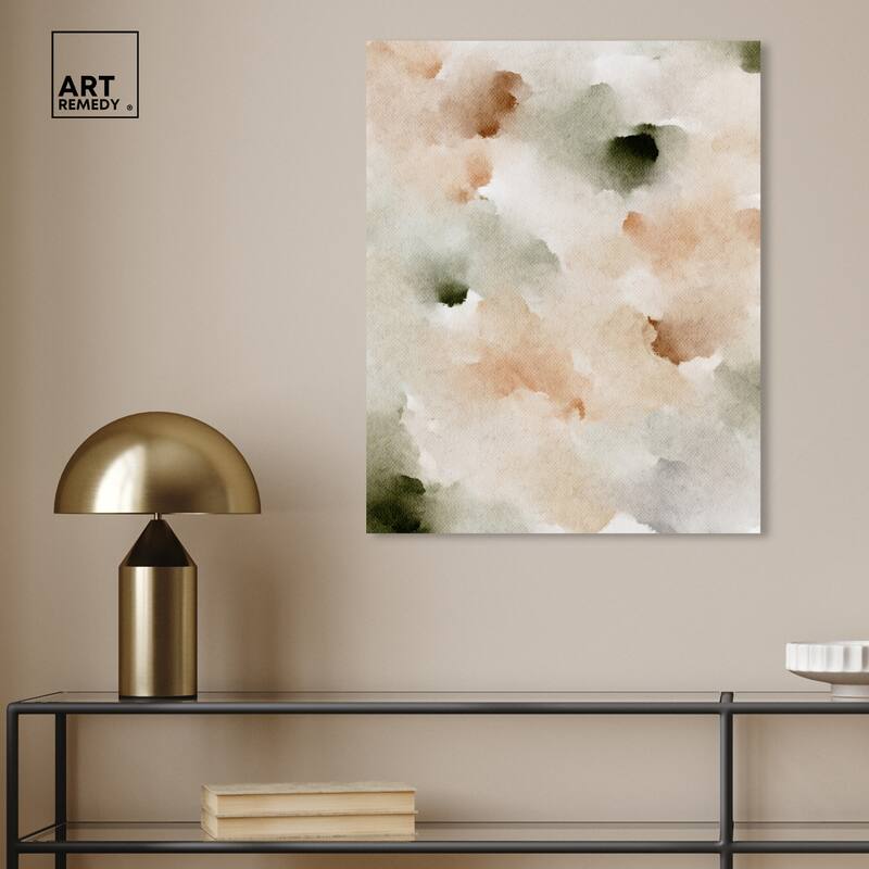 Art Remedy Cotton Balls And Cinnamon Gallery Wrapped Watercolor Boho Abstracts