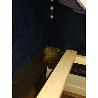 Handy Living Navy Blue Velvet Upholstered Twin-size Square Back Daybed