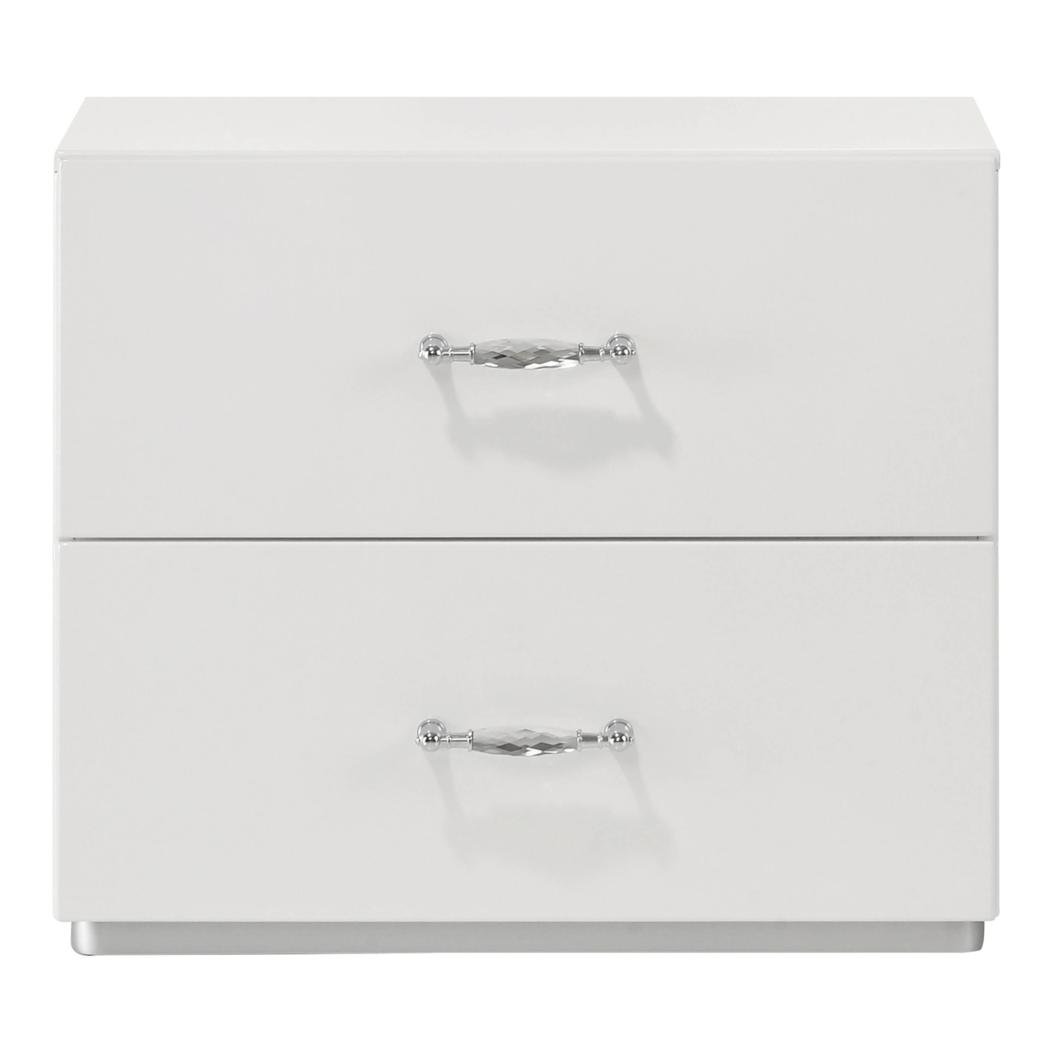 Furniture of America Roon Modern White Wood 2-Drawer Nightstand