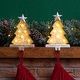 preview thumbnail 6 of 44, Glitzhome 7.5" H Christmas Silver LED Tree Star Gift Box Heavy Duty Stocking Holders Mantel Ornament