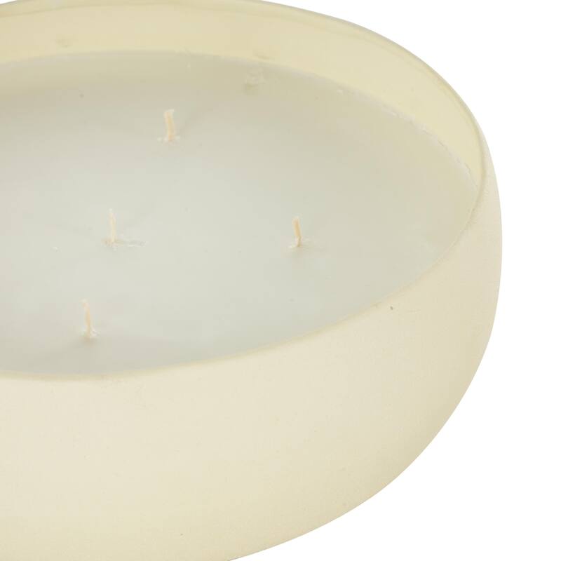 Beige, Black or Cream Metal Scented Textured 63oz 5 Wick Decorative Candle with White Wax