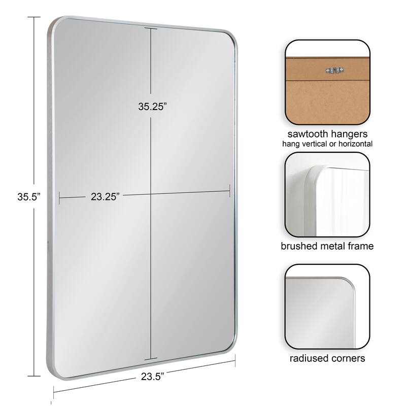 Kate and Laurel Zayda Radius Rectangle Framed Wall Mirror