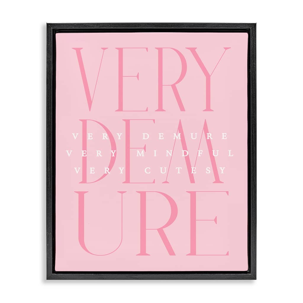 Stupell Elegant Pastel Very Demure Framed Floater Canvas Wall Art Design By Lil' Rue