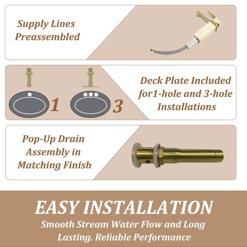 Single Handle Single Hole Bathroom Vanity Sink Waterfall Spout Bathroom Faucet
