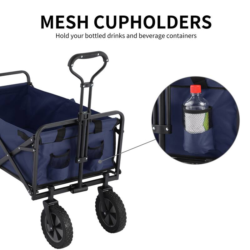 GDY Convenient Outdoor Camping Wagon, Folding Cart with Wheels, Outdoor Shopping Trolley