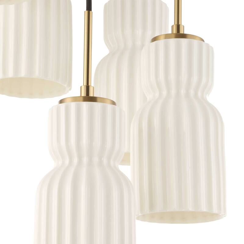 Uttermost Vanier 5 Light Cluster Pendant - 14"W x 14"D x 9.625"H