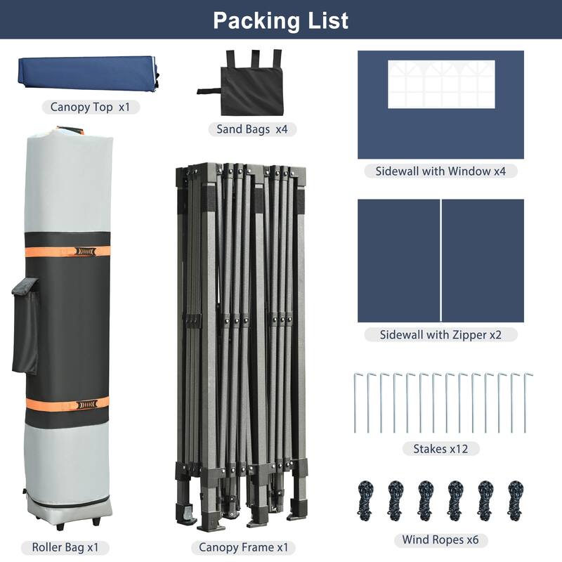 10x20 Pop Up Canopy with Sidewalls