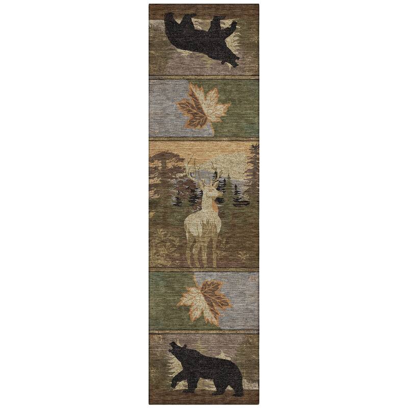 Machine Washable Indoor/ Outdoor Lodge Impressions Chantille Rug