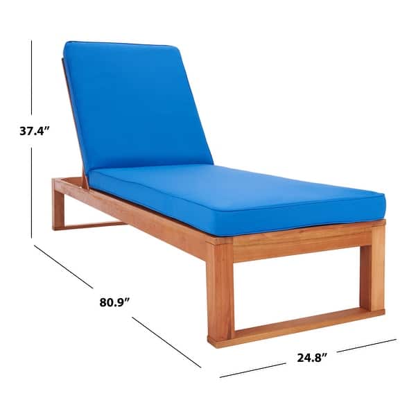 dimension image slide 7 of 8, SAFAVIEH Solano Outdoor Solid Wood Chaise Lounge Chair - 24.8" W x 80.9" L x 37.4" H