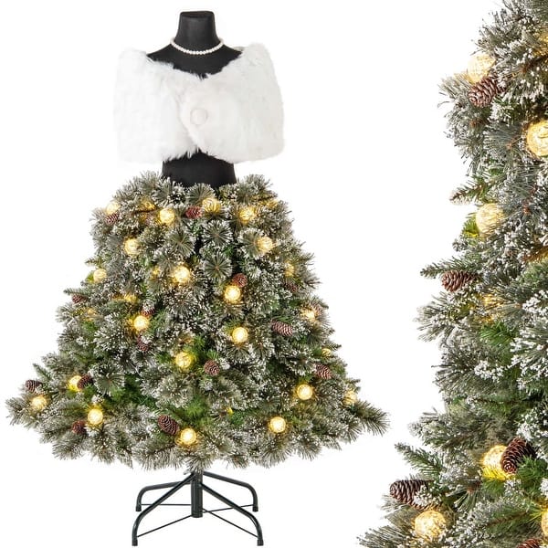 slide 2 of 10, Costway 5 FT Artificial Mannequin Tree with 465 Branch Tips 50 Warm - See Details as pic shows - See Details - 5 Foot