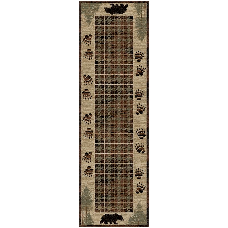American Destination Big Timber Brown Lodge Area Rug - 2'3"x7'7"