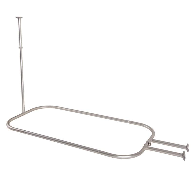 Utopia Alley Rustproof Aluminum Hoop Oval Shower Rod, 54 Inch Extra Large Size by 26 Inch, with White Shower Curtain 180x70 inch