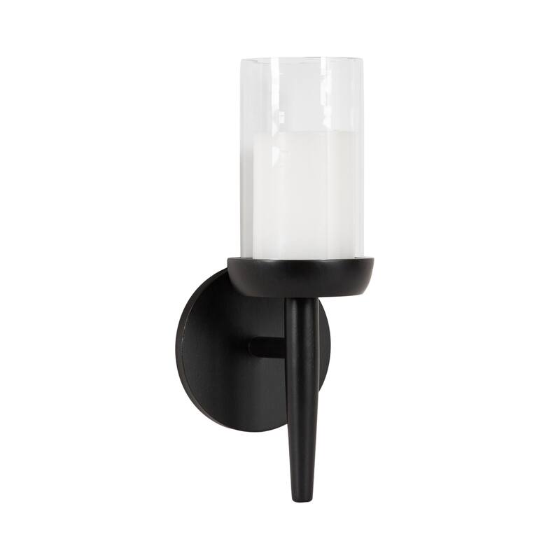 Kate and Laurel Shae Wood and Glass Wall Sconce