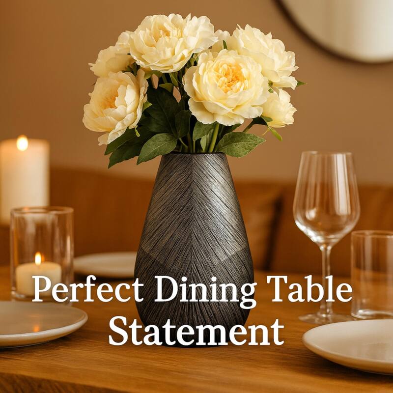 Aria Home Arrowhead Grey Textured Polyresin Vase for Modern Home Decor