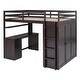 preview thumbnail 33 of 35, Versatile Full size Loft Bed with Wardrobe, Wood Full Loft Bed with Wardrobes and 3 Storage Drawer Desk for Kids Teens Adults