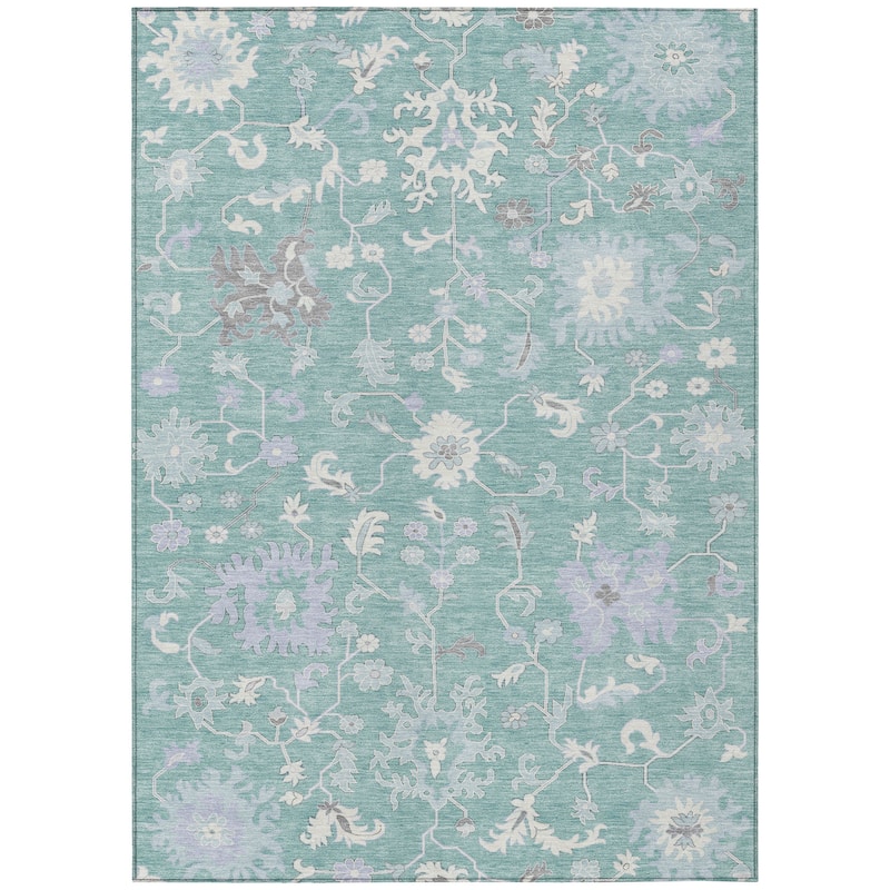 HomeRoots Floral Transitional Rectangle Outdoor Rug