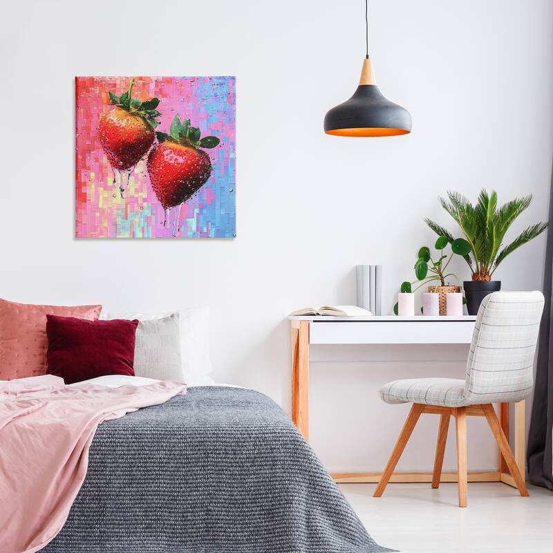 Stupell Lush Strawberries with Water Drip Canvas Wall Art Design By LSR Creative Studio