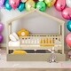 preview thumbnail 20 of 34, Full Size Wooden House Bed With Twin Size Trundle for Home