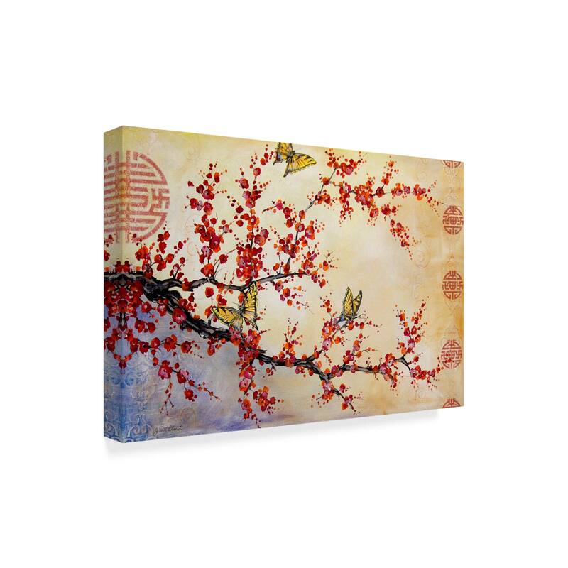 Jean Plout 'Butterfly Blossoms Asian' Canvas Art