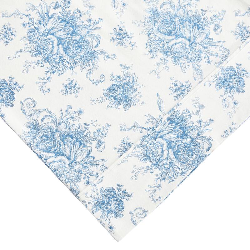 Cotton Flannel Collection Light Blue Toile Sheet Set - Queen