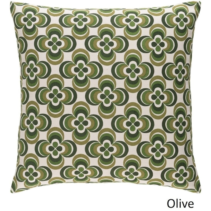 Decorative 18-inch Chung Feather Down or Polyeste Filled Throw Pillow - Down - Olive