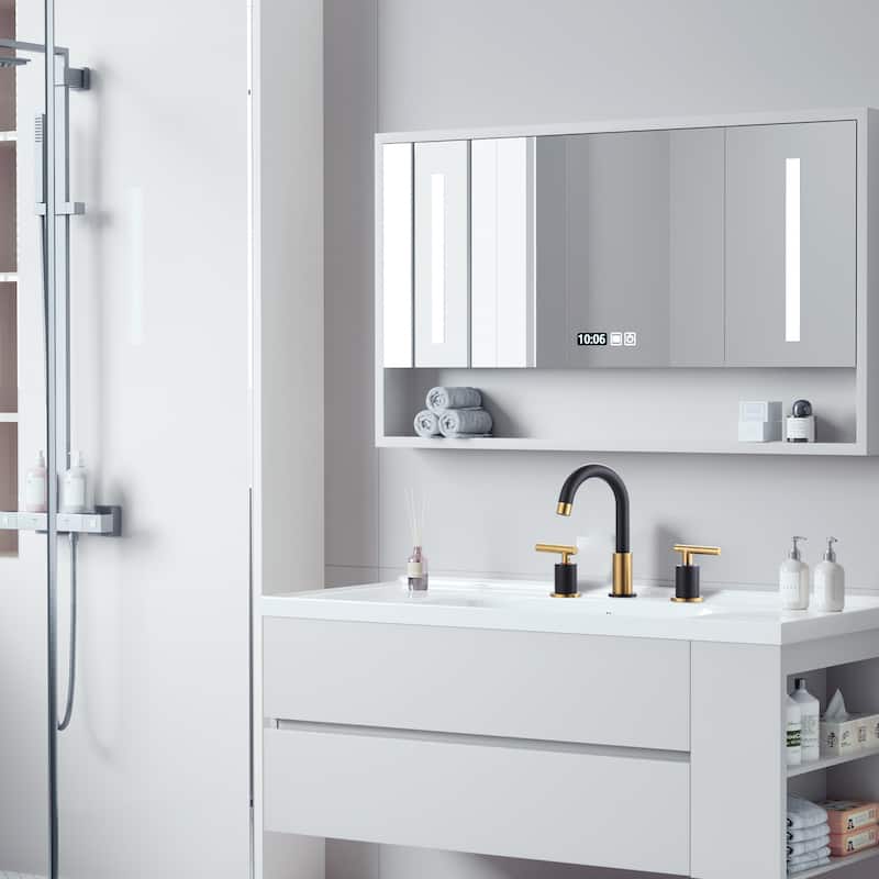 WOWOW Widespread 8 in.Double Handle Bathroom Faucet