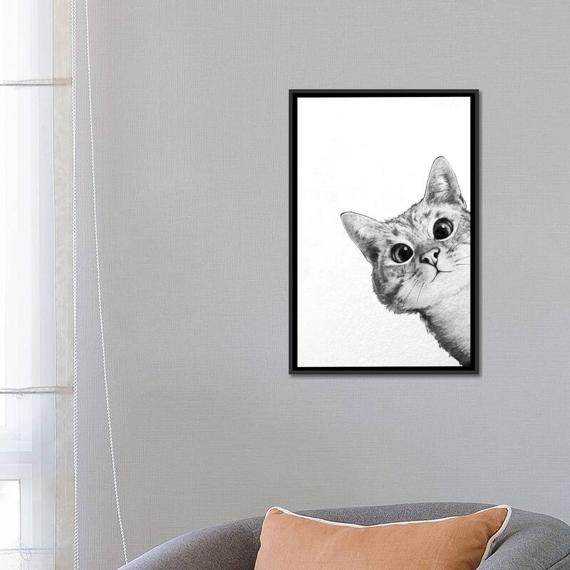 iCanvas "Sneaky Cat" by Laura Graves Framed Canvas Print
