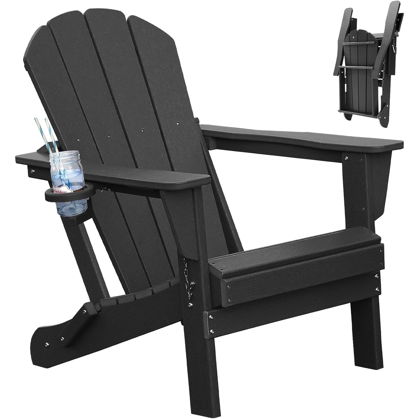 Adirondack Chair, Plastic Adirondack Chairs, HDPE Adirondack Chair, Folding Adirondack Chairs,Outdoor Chairs with Cup Holder