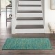 preview thumbnail 152 of 183, Nourison Essentials Solid Contemporary Indoor/ Outdoor Area Rug 2' x 4' Runner - Blue Green
