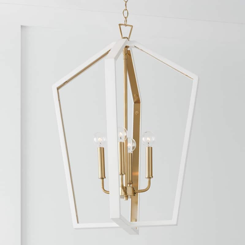 Maren 4-light Pendant w/ Handcrafted Mango Wood
