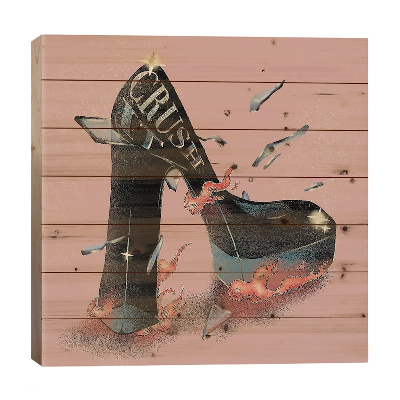 Crush It Print On Wood by Illunatica - Multi-Color - 26x26x1.5