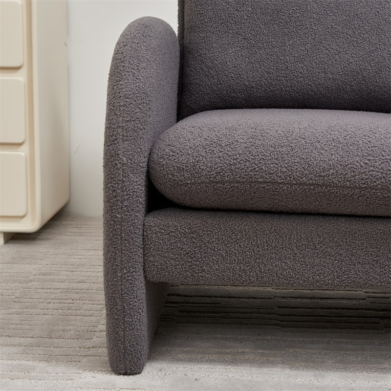 Modern Sherpa Upholstered Accent Chair, Armchair,Lounge Chair