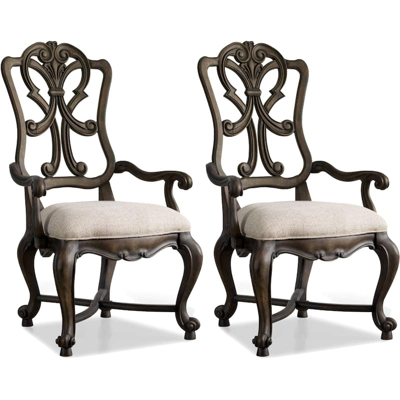 Hooker Furniture 5070-75401-SINGLE 46" Tall Fabric Dining Chair from - Rustic Walnut