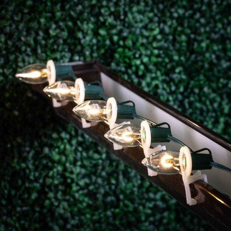 25 Pack C9 LED Outdoor Christmas Replacement Bulbs, Warm White, C9/E17 Base