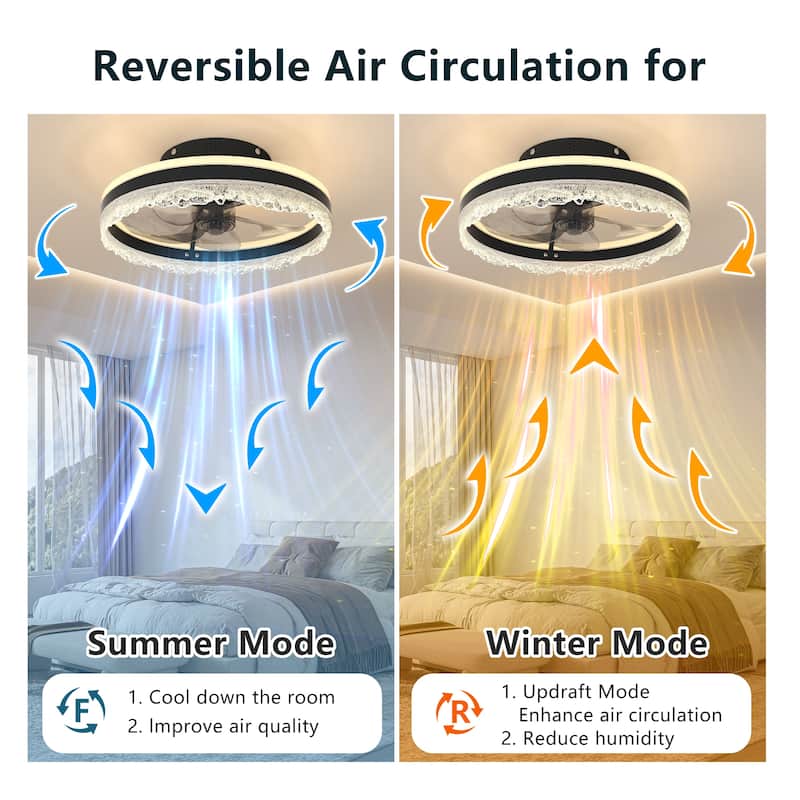 16" Quiet Ceiling Fan with Light