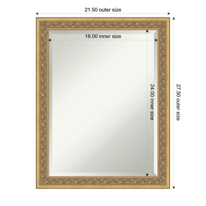 Carter Dark Gold Beveled Wood Framed Wall Mirror - Carter Dark Gold - 22 x 28 in