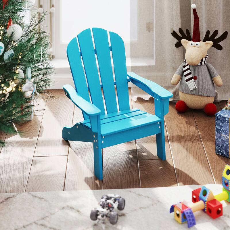 Gymax 2PCS Kid's Adirondack Chair All-Weather HDPE Toddler Lawn Chair