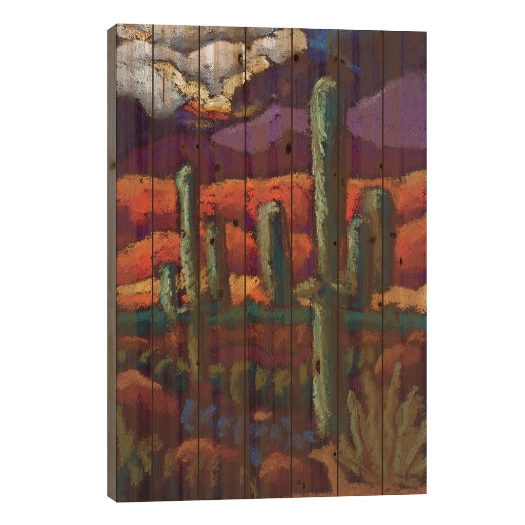 Simple Desert Beauty Print On Wood by David Hinds - Multi-Color