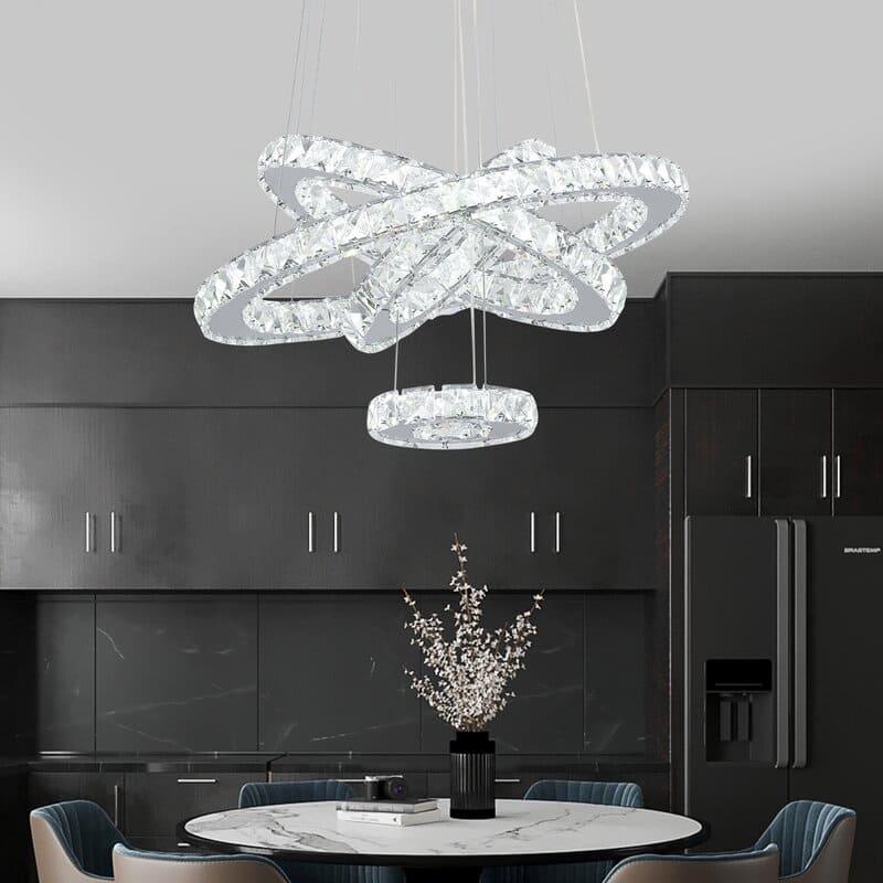 Maxax 4 - Light Unique LED Chandelier with Crystal Accents