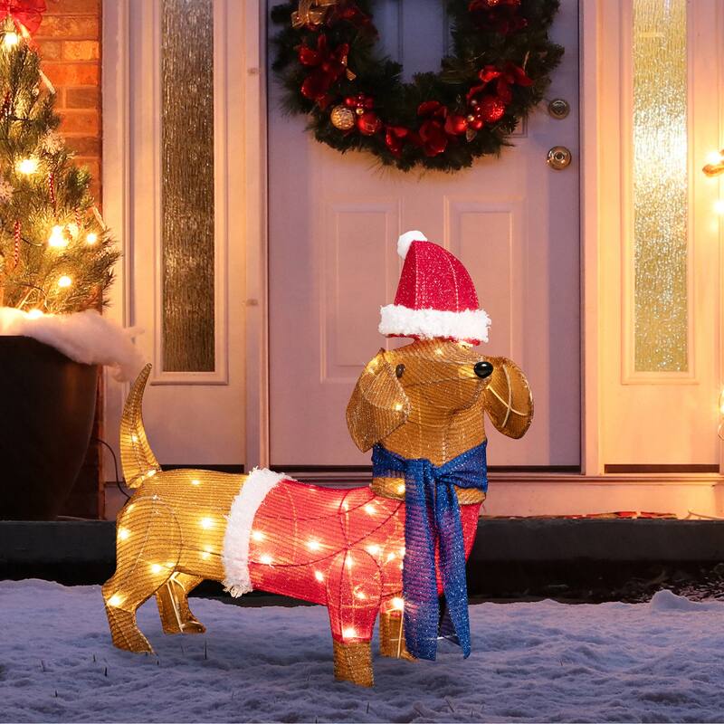 Futzca Christmas Light Holiday Reindeer & Sleigh