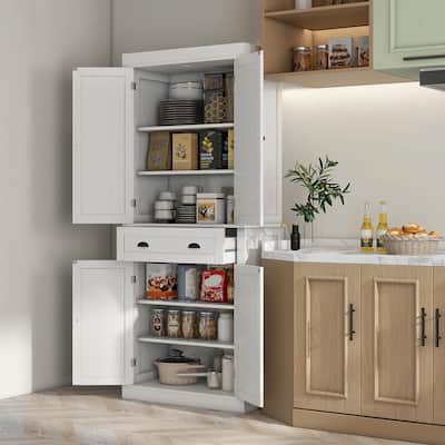 72.5" Traditional Freestanding Kitchen Pantry Cabine