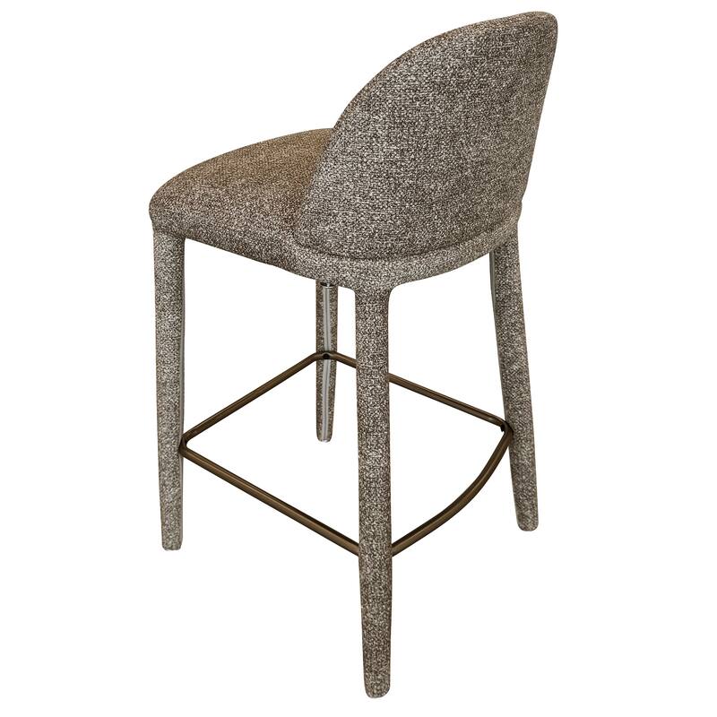 Modern Fabric and Metal 26" Counter Stool, Set of 2