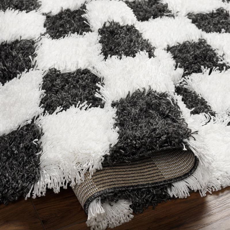 Livabliss Sibari Modern Checkered Plush Area Rug
