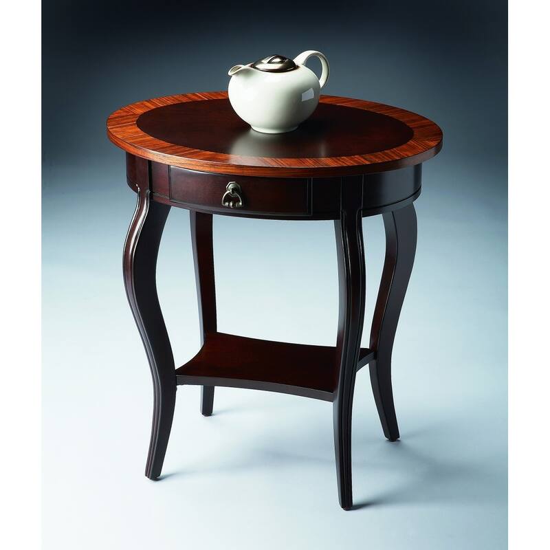 HomeRoots Cherry Nouveau Oval Accent Table - 24.5