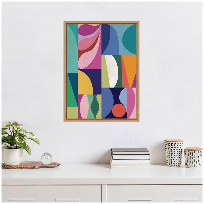 Kate and Laurel Abstract 02 by Rachel Lee Framed Canvas Wall Art Print
