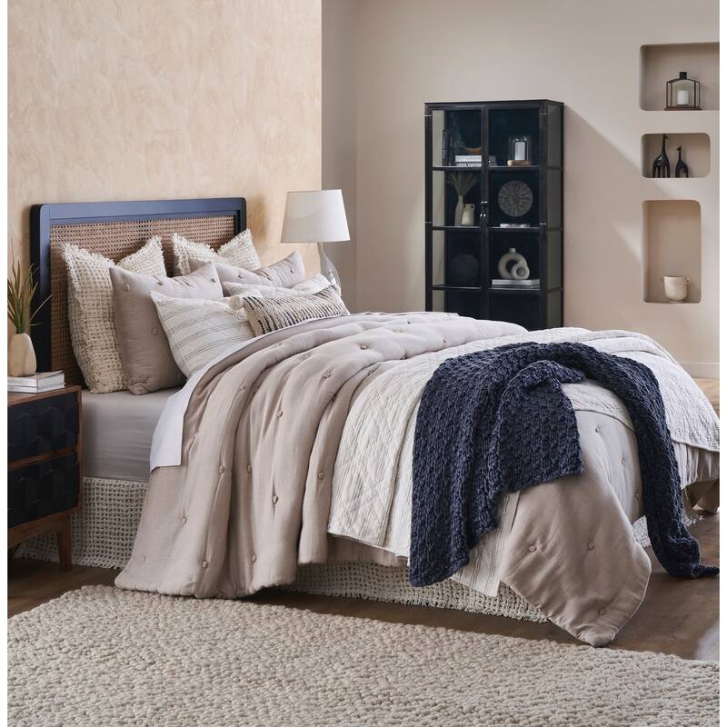 Stewart, Cotton/Jute, Neutral Blue, Bolster