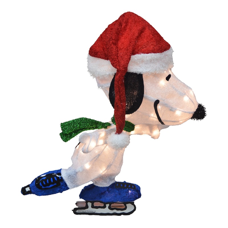 24" Peanuts LED 3D Pre-lit Yard Décor Skating Snoopy